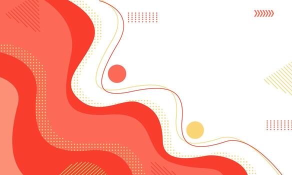 Abstract Coral Wave Background with Dots and Circles. vector