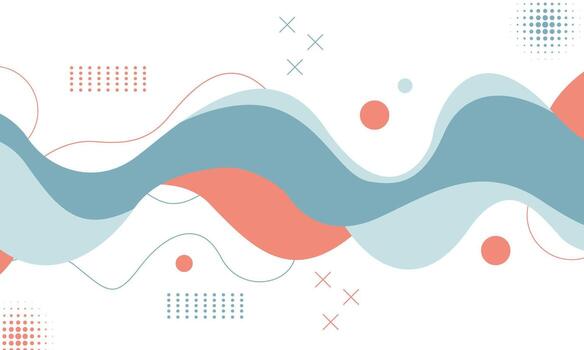abstract background with waves and dots vector