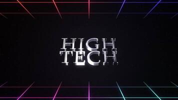 hoch Technik Text Animation mit Gitter Hintergrund video