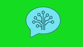 ai pensando proceso animación demostración neural líneas formando y conectando dentro un habla burbuja. ideal para artificial inteligencia, máquina aprendiendo, y creativo tecnología visualización temas video