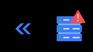 recipiente deriva alerta animação apresentando uma servidor com mudança esboços e uma vermelho exclamação marca. perfeito para devops, sistema monitoramento, e nuvem segurança conceitos. video