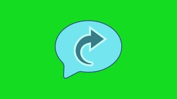 AI response mode animation with a glowing chat bubble showing a reply indicator. Perfect for chatbot interface, virtual assistant, and smart communication concepts. video