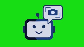 syn igenkännande läge animering terar ett ai assistent med en små kamera och upptäckt låda. idealisk för dator syn, objekt spårning, och ai igenkännande teknologi bilder. video