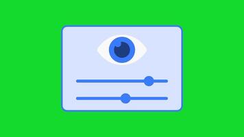 Transparenz Instrumententafel Aussicht Animation mit ein glasartig Panel mit Schieberegler und ein Auge Symbol. perfekt zum Daten Sichtweite, öffnen Führung, und Analytik Klarheit Visualisierungen. video