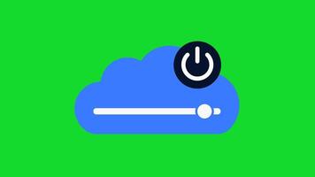 resurs strypning kontrollera animering terar en moln ringa med justerbar reglaget och kraft kurva. idealisk för illustrerar arbetsbelastning förvaltning, prestanda inställning, och moln optimering. video
