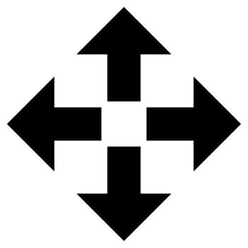 Crossed arrows icon Direction symbol Movement pointer Black shape vector
