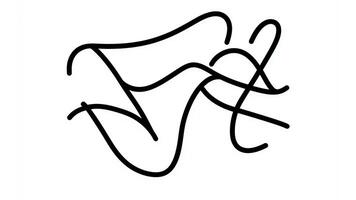 marker strokes in motion with minimalist stop motion style, black curvy lines with dynamic dance, black lines on white background, abstract dancing lines video