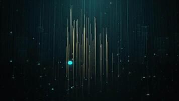 Modern digital background with flowing neon lines, glowing particles, and a parallax motion effect. Ideal for tech promos, AI visuals, blockchain ads, or futuristic presentations video