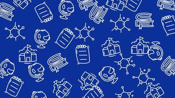 diep blauw onderwijs wetenschap tekening animatie lus achtergrond voor aan het leren projecten video