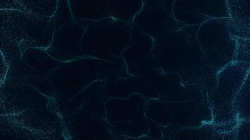 fluindo partículas crio hipnotizante padrões dentro Sombrio águas video