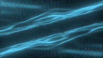Flowing blue waves of light create a mesmerizing loop in digital art video