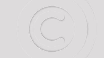 rena vit abstrakt bakgrund med försiktigt roterande neomorphism cirkel former. detta enkel minimalistisk geometrisk bakgrund är full hd och en sömlös slinga. video