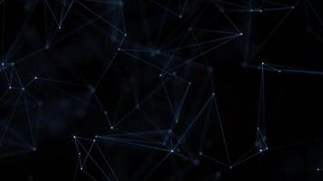 blu plesso Tech sfondo con raggiante collegamento Linee e dati nodi. digitale dati Rete connessioni concetto. Questo moderno tecnologia animazione è pieno HD e un' senza soluzione di continuità ciclo continuo. video