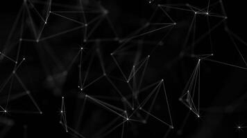 Plexus tech background with glowing connecting lines and data nodes. Digital data network connections concept. This modern technology background is full HD and a seamless loop. video