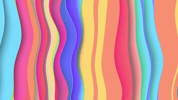färgrik abstrakt bakgrund med skiktad vågig rader i ljus vibrerande färger. dynamisk strömmande böjd rader mönster animation. full hd och looping bakgrund. video