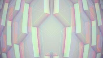 astratto geometrico modello sfondo con ripetendo wireframe forme e cromatico aberrazione effetto. pieno HD looping animazione. video