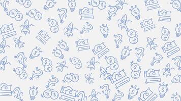 pret patroon van opstarten pictogrammen Leuk vinden raketten, pakken financieel, bedrijf, en technologie concepten voor web ontwerp, presentaties, en afzet materiaal. video