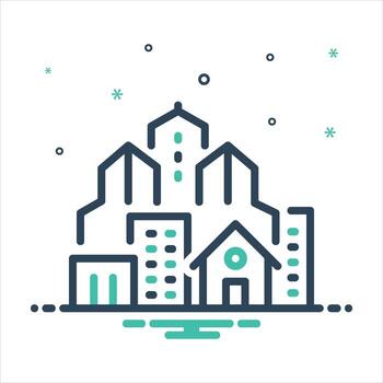 Mix icon mixed use development vector