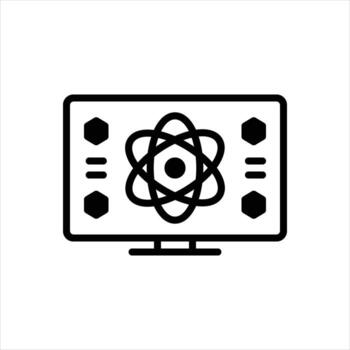 sólido icono computadora Ciencias vector