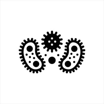 Solid icon bacterium vector