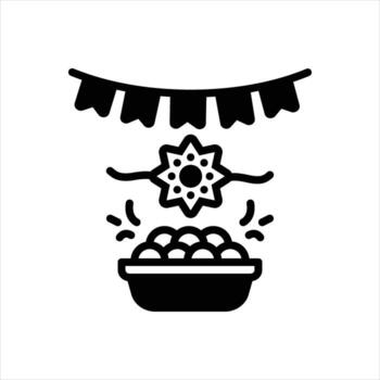 Solid icon paper festoon vector