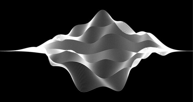 Geography Dynamic waves From in Black and white for Science Technology vector