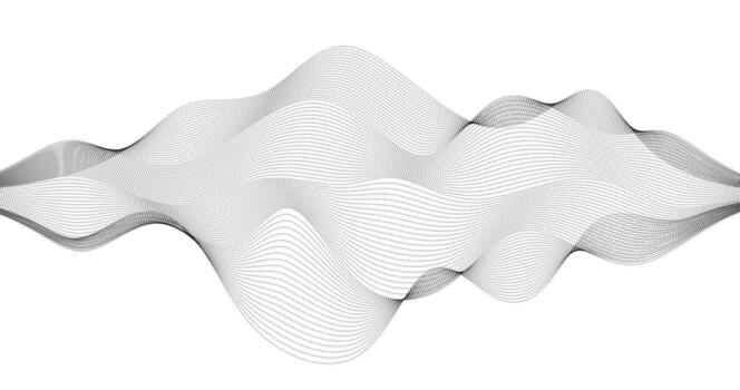 Particles Waves grid on white background for Science technology vector