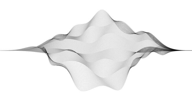 Audio Frequency Wave grid on white background for Science technology illustration vector