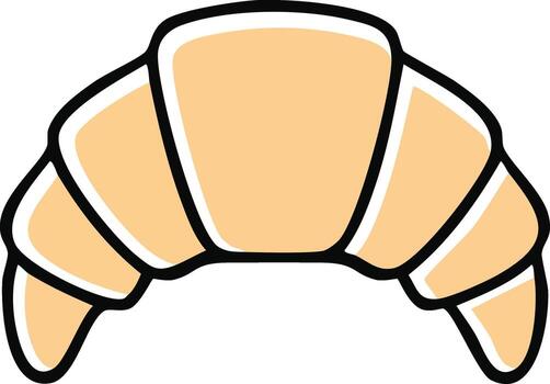 Simple croissant icon with abstract design elements vector