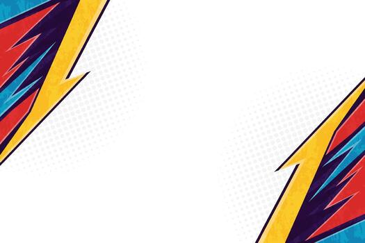 Retro Pop Art Comic Frame Background with Dynamic Lightning Bolt Pattern vector