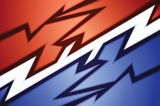 Dual Color Abstract Arrow Pattern Versus Background with Red and Blue Gradient vector