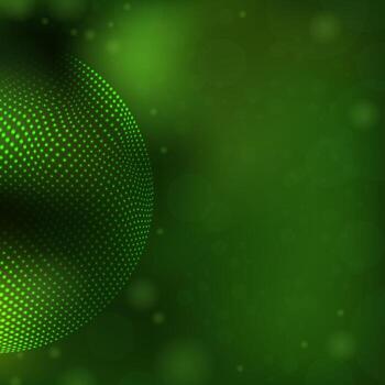 Global network connection concept. Big data visualization. Dots particles. Atom orb cyber technology. Abstract sphere. Green Digital design element vector