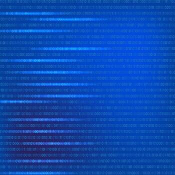 Digital Data Technology Concept. Blue Binary Data Software Programming Code Texture. Random Program Code. Machine Code. Random Binary Data Matrix Wide. Tech Background vector
