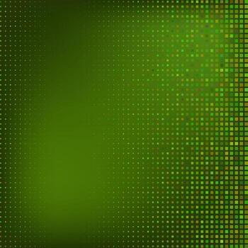 Green Tech Finance Fintech Background. Abstract Pixel Pattern. Digital Business Technology or Science Research Presentation Square Backdrop vector