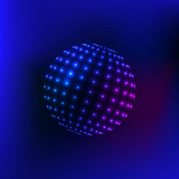 Blue Global network connection concept. Big data visualization. Dots particles. Atom orb cyber technology. Abstract sphere. Digital design element vector