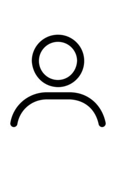 sencillo línea icono de un persona avatar, genérico usuario cuenta iniciar sesión perfil símbolo, básico contorno silueta de un soltero persona vector