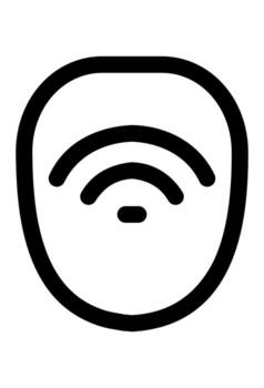 inalámbrico señal olas emanando desde un central punto, icono para red conexión o proximidad sensor, sencillo radio transmitir o Radar detección símbolo vector