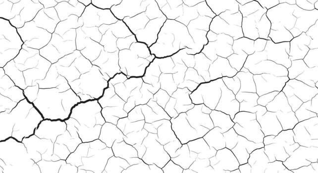 Abstract closeup view of dry cracked ground texture with jagged lines and small particles creating a unique pattern vector