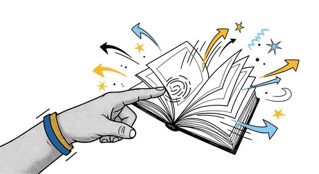 Unlocking the power of knowledge through engaging visual storytelling and creative exploration vector