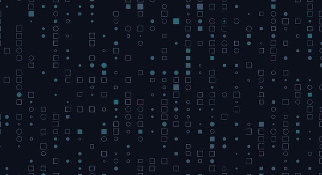 resumen digital modelo con geométrico formas y binario código elementos en un oscuro antecedentes. vector