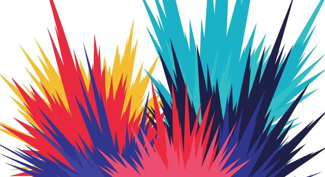 Abstract explosive burst of vibrant colors creating a dynamic and energetic visual effect. vector