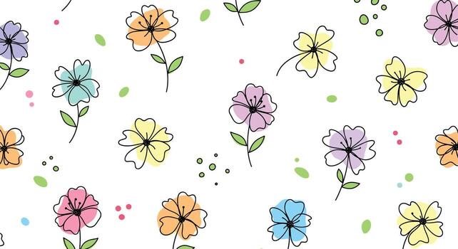 vibrante floral modelo diseño Perfecto para primavera o verano, creando un alegre, Fresco ambiente vector