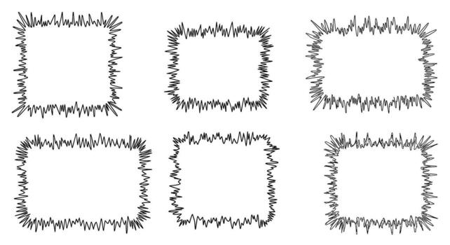 Unique hand-drawn frames for creative design projects, adding a dynamic, modern aesthetic vector