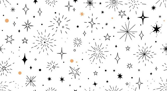 Elegant star burst and celestial pattern for modern design projects, seamless and stylish vector