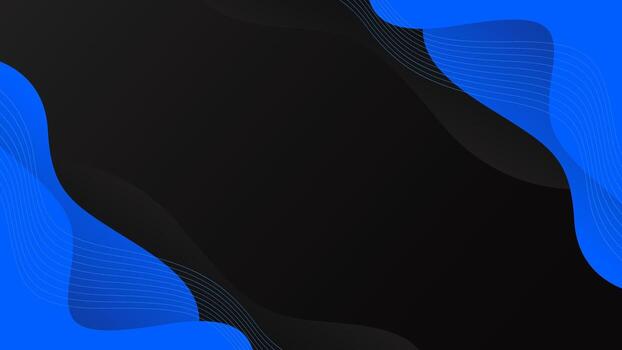 Abstract black and blue gradient background with wavy lines. Modern dynamic wallpaper. Template banner background for sales, business, ads, events, websites, and pages vector