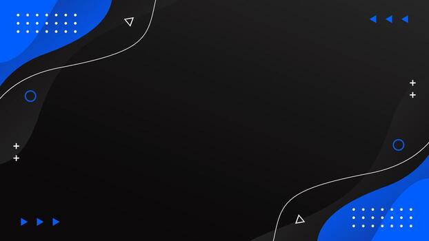 Abstract black and blue fluid wave background with geometric shapes. Modern dynamic wallpaper. Template banner background for sales, business, ads, events, websites, and pages vector