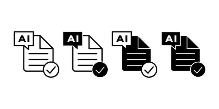 Artificial Intelligence Checklist Black Icon Bundle for Data Management and Smart Planning Concept vector