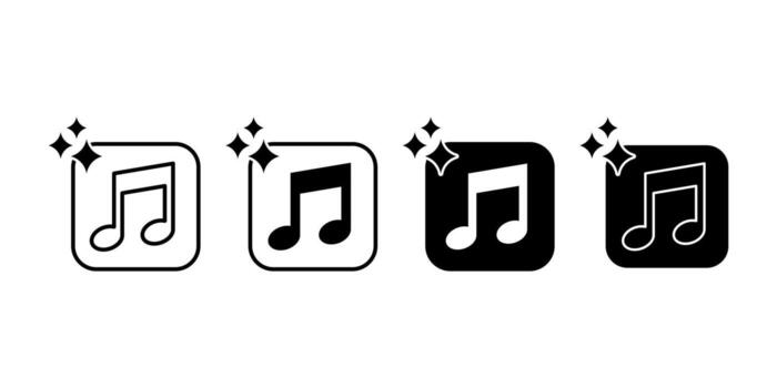 Artificial Intelligence in Music Black Icon Bundle for Sound Technology and Creative Innovation vector
