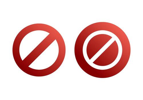 Gradient Red Stop Flat Colored Illustration for Warning and Alert Concept vector