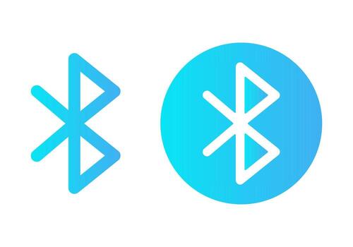 Gradient Blue Bluetooth Flat Colored Illustration for Wireless Device Connection Concept vector